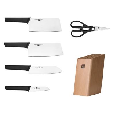 Набор ножей с подставкой Xiaomi Youth Edition Kitchen Stainless Steel Knife Set 6in1 (HU0057)
